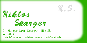 miklos sparger business card